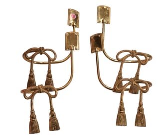 Set of 4 brass vintage curtain tiebacks