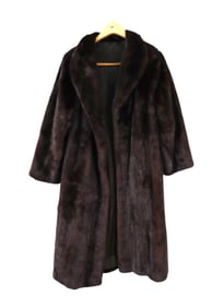 Vintage full length black mink fur coat, quality