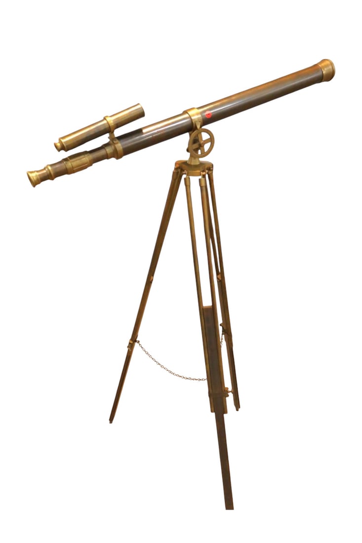 Victor VV-VI 269057F brass telescope on tripod base (1 of 4)