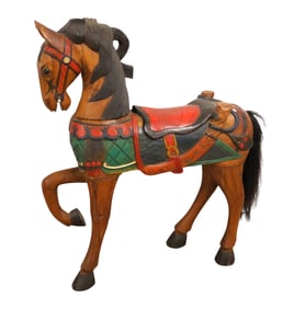 Hand carved & painted carousel style wooden horse