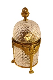 Vtg crystal eagle mount lid cigarette lighter