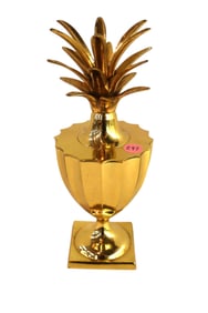 Pineapple form brass urn 11"h