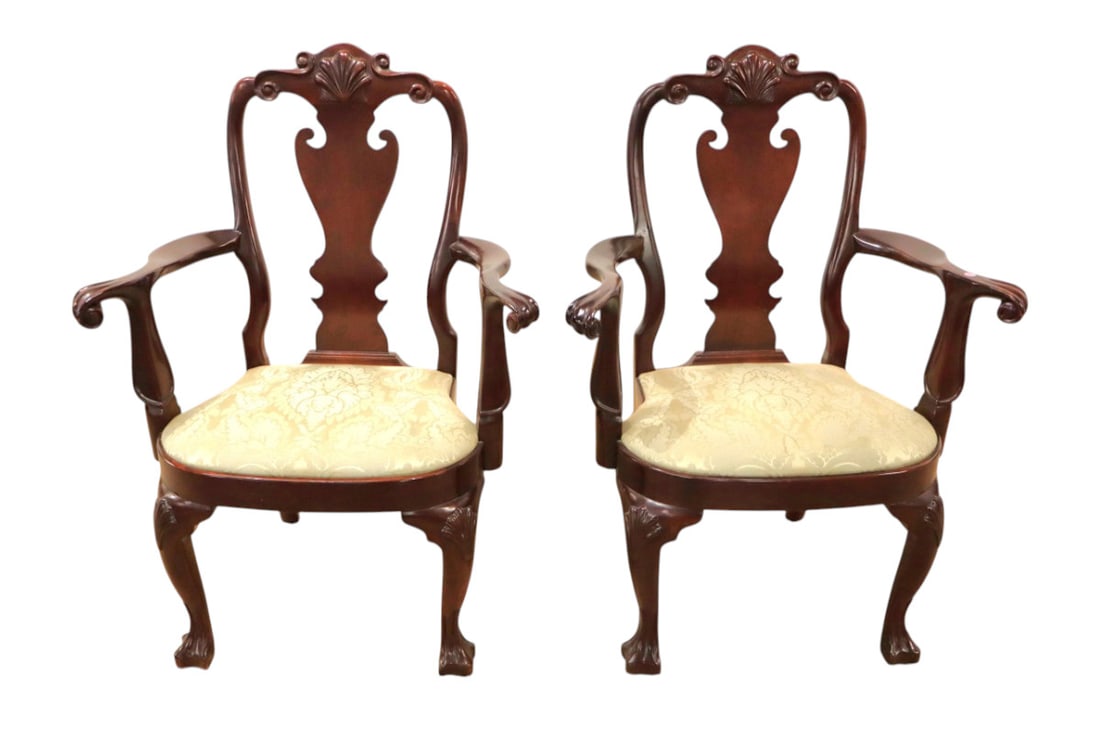 PR Century solid mahogany shell carved side chairs (1 of 5)