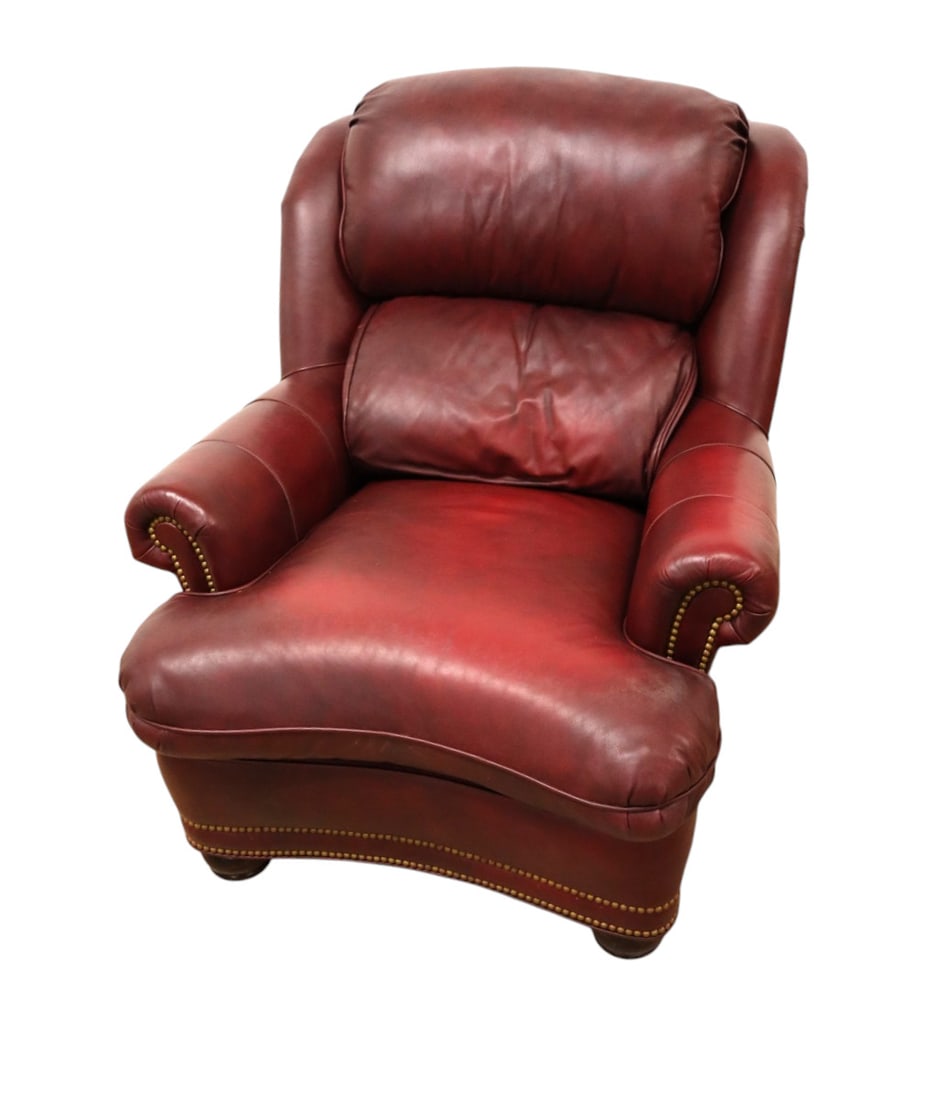 Nice Hancock & Moore burgundy leather club chair (1 of 5)