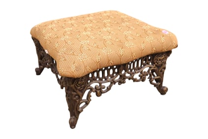 Victorian style case iron base foot stool