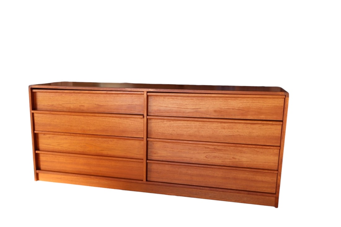 Mid century modern teak 6 drawer low chest (1 of 4)