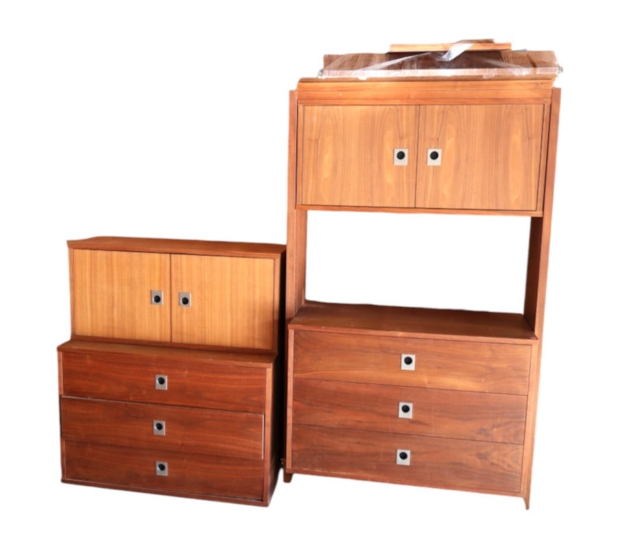 Mid century multi piece wall unit original finish (1 of 3)