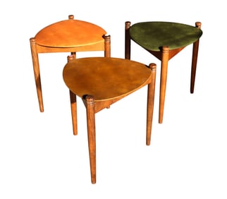 Set of 3 mid century stack snack tables