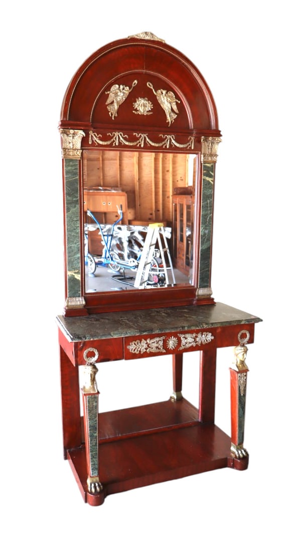 French style MT rosewood bronze console w/mirror (1 of 10)