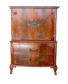 Vintage chinese chippendale style fitted high chest