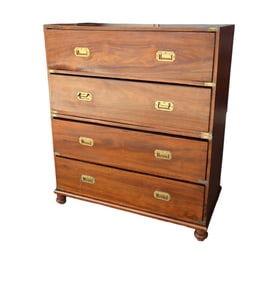 Antique rosewood 2 stack campaign chest with desk