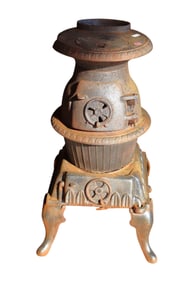 Antique cast iron caboose parlor stove as found condition