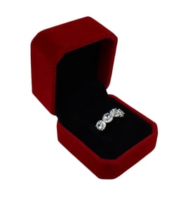 Classic 4 stone aquamarine 2.31 ctw & sapphire ring in s/s