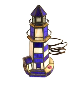 Lead glass light house style lamp