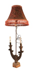 IT style wishbone shape stick lamp with nice fringe shade