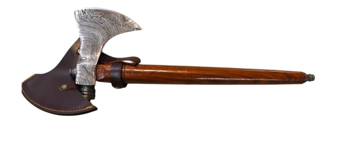 New fancy medieval style axe with damascus blade