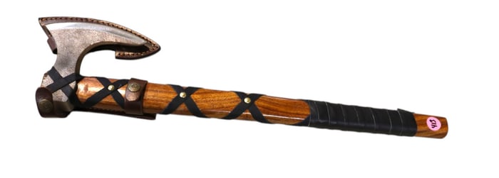 New fancy wood leather wrapped handled axe