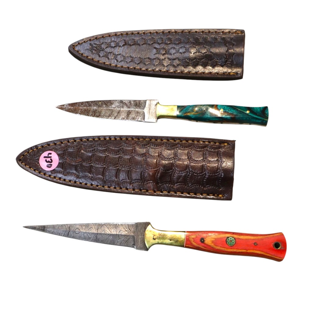 New 2 fancy double sided damascus blades daggers (1 of 1)