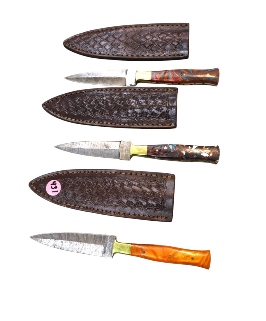 New 3 fancy double sided damascus blades daggers (1 of 1)