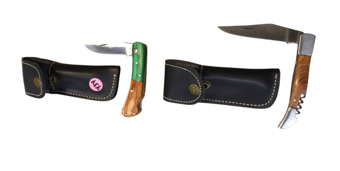 New 2 fancy folding knives one with cork screw (1 of 1)