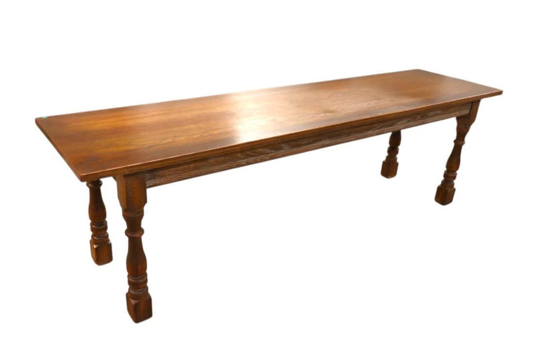 Impressive quality solid oak large sofa console table (1 of 6)