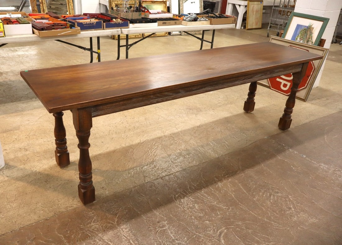 Impressive quality solid oak large sofa console table - 6