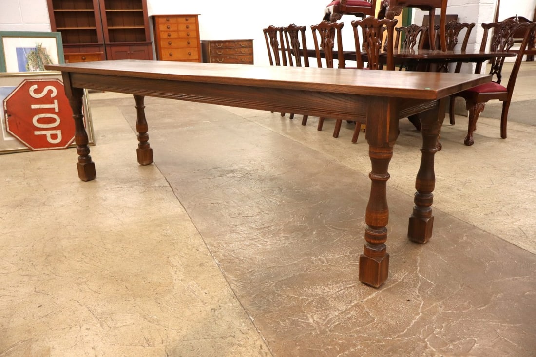 Impressive quality solid oak large sofa console table - 2