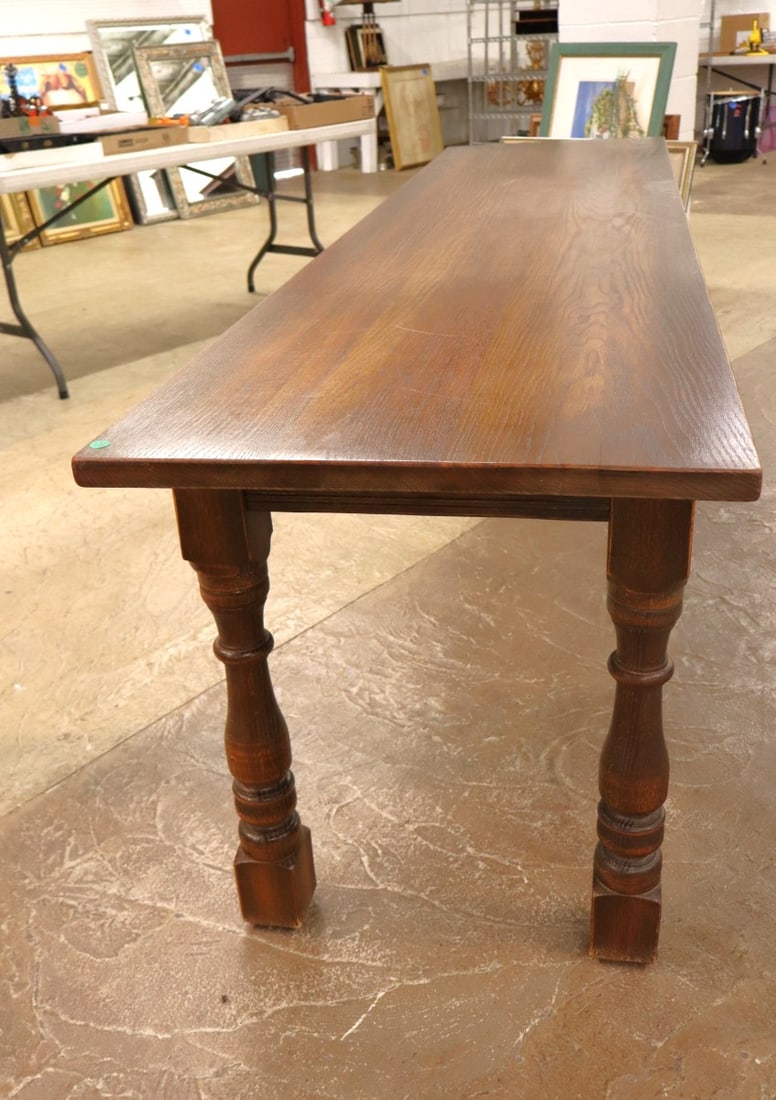 Impressive quality solid oak large sofa console table - 4