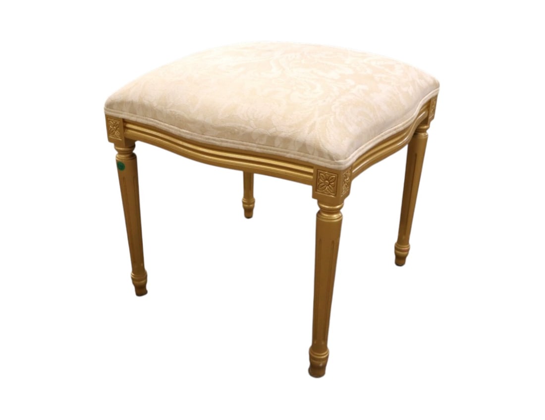 French style upholstered ottoman made in Italy finished in USA (1 of 5)