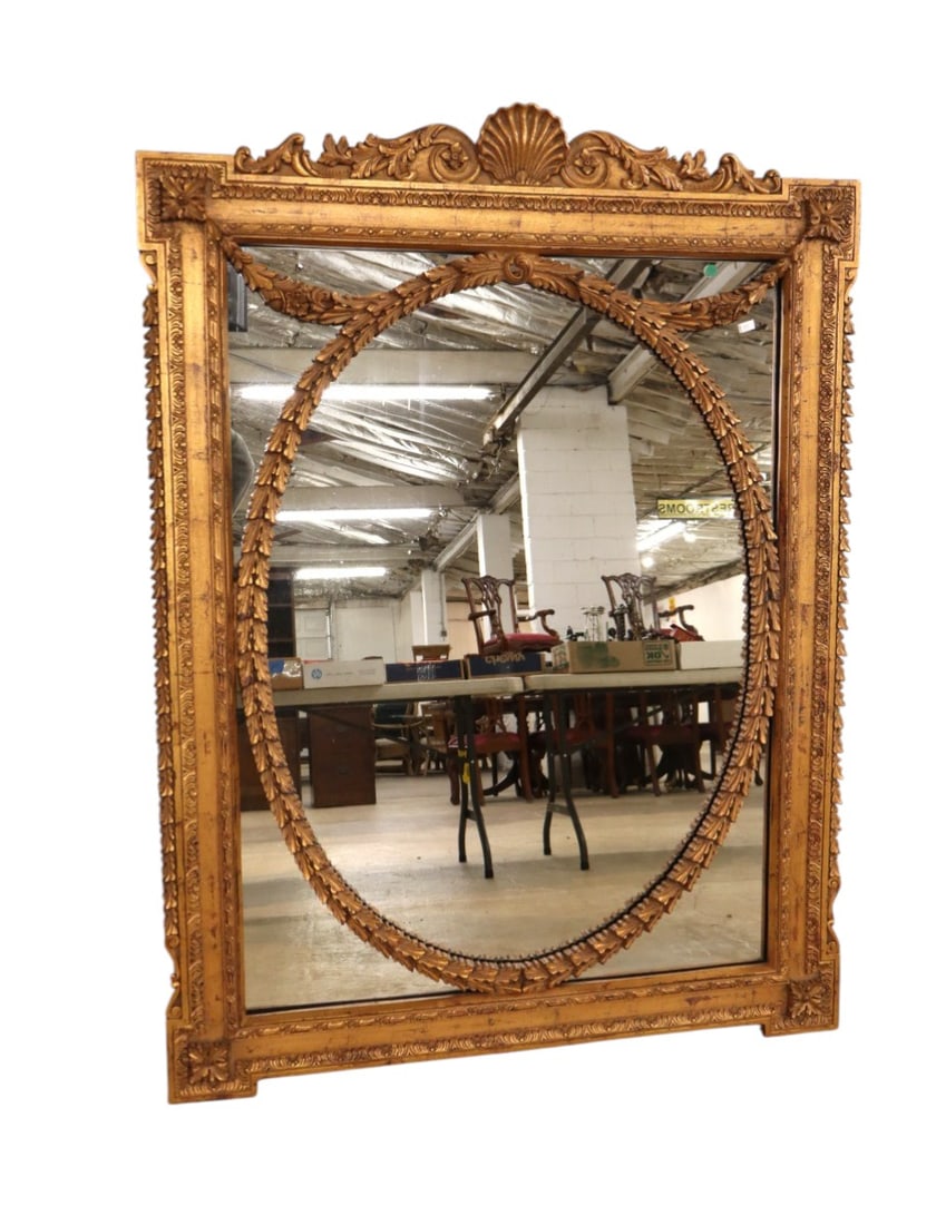 Beautiful Windsor Art & Mirror Co. USA french style shell carved ornate decorator mirror (1 of 8)