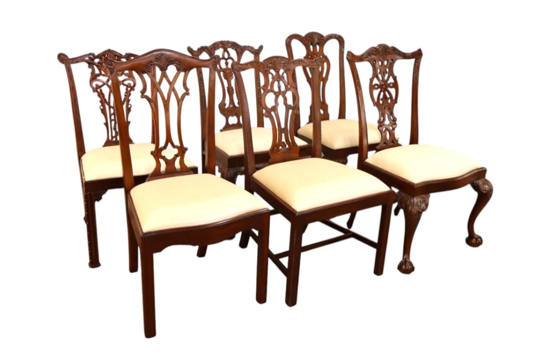 6 Maitland Smith dining room chairs in solid mahogany (1 of 12)