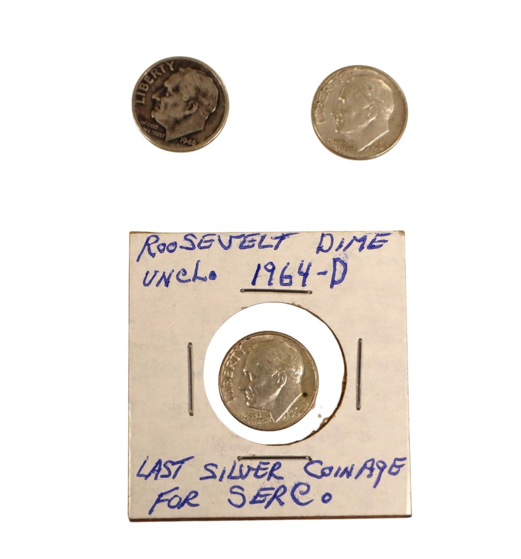 3 US Rosevelt dimes: 1964-D 1964 1946: 3 US Rosevelt dimes: 1964-D 1964 1946