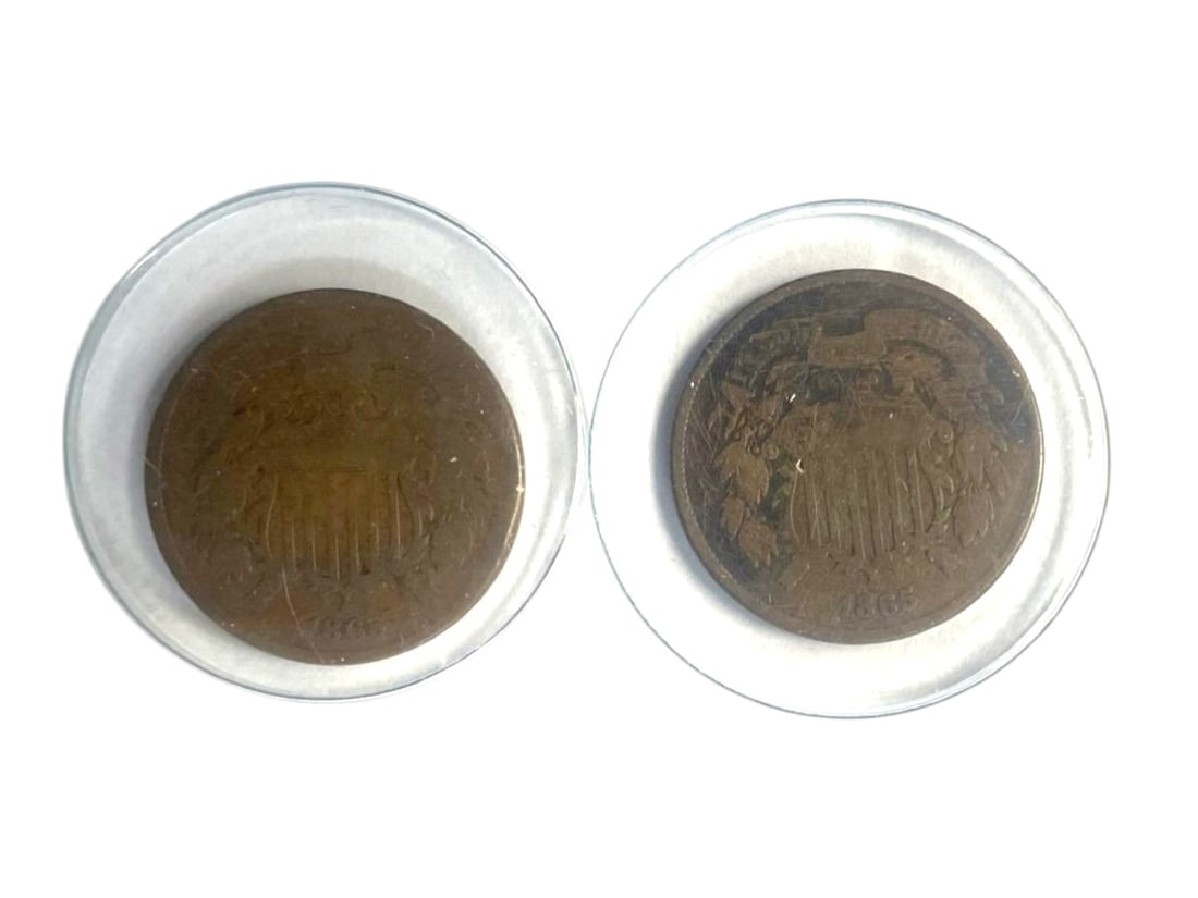 2 1865 US .02 cent coins (1 of 3)