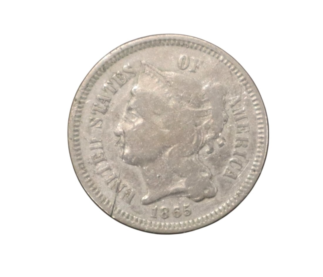 US .03 cent coin dated 1865 (1 of 3)