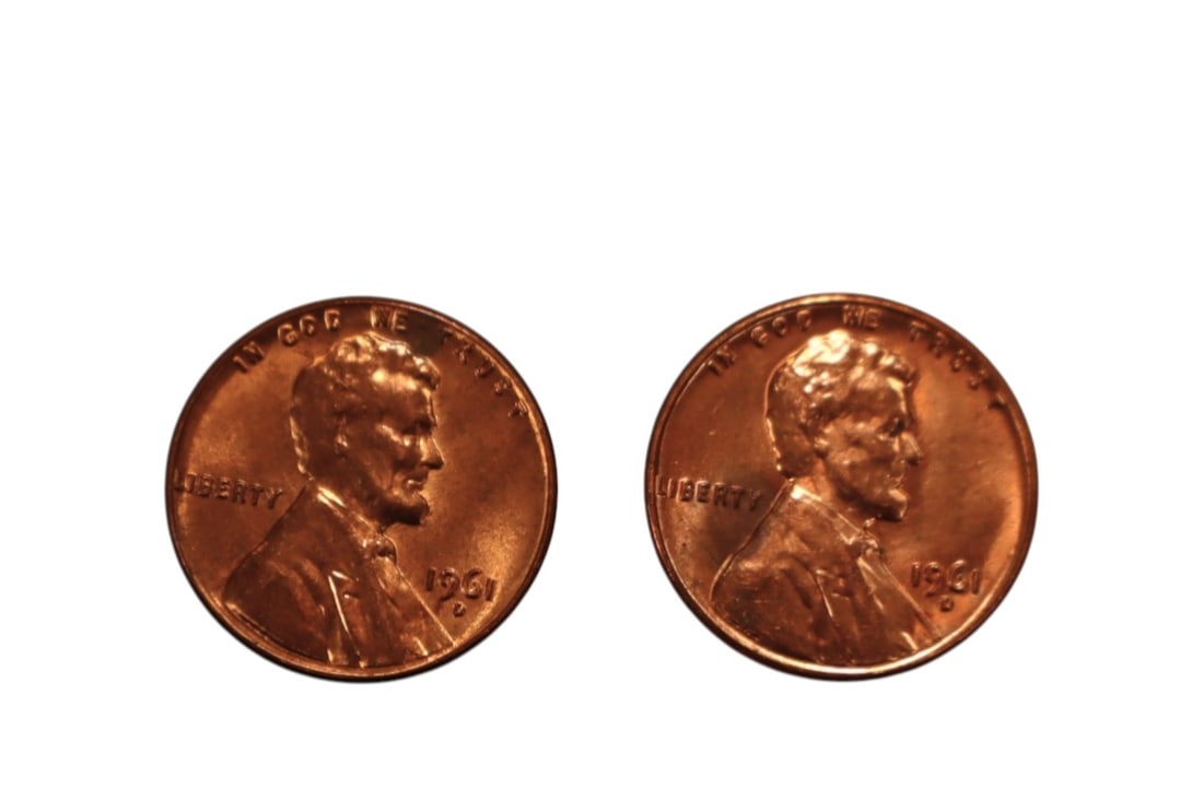 2 US Pennies 1961-d: 2 US Pennies 1961-d