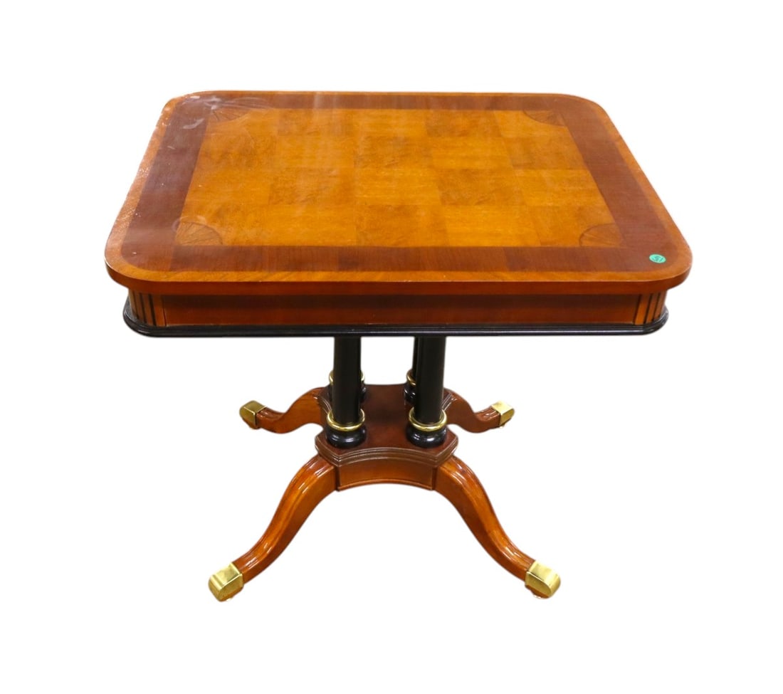 Nice regency style mahogany with rosewood banded and inlaid lamp side table (1 of 5)