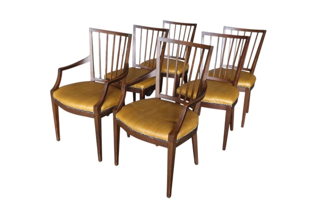 Set of 6 mid century dining room chairs in mahogany finish (1 of 9)