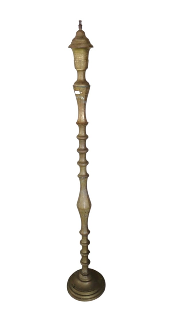 Indian brass lamp stand with patina (1 of 4)