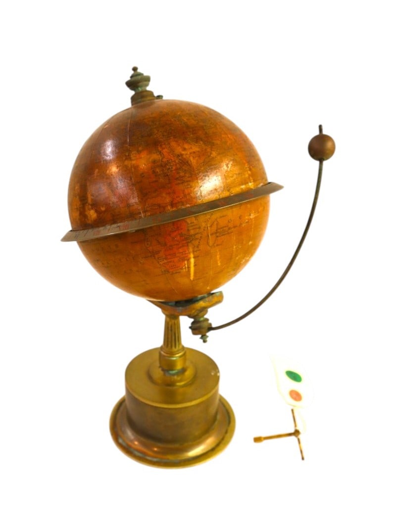 RARE Smith & Sons, LTD antique edwardian empire globe clock with key (1 of 7)