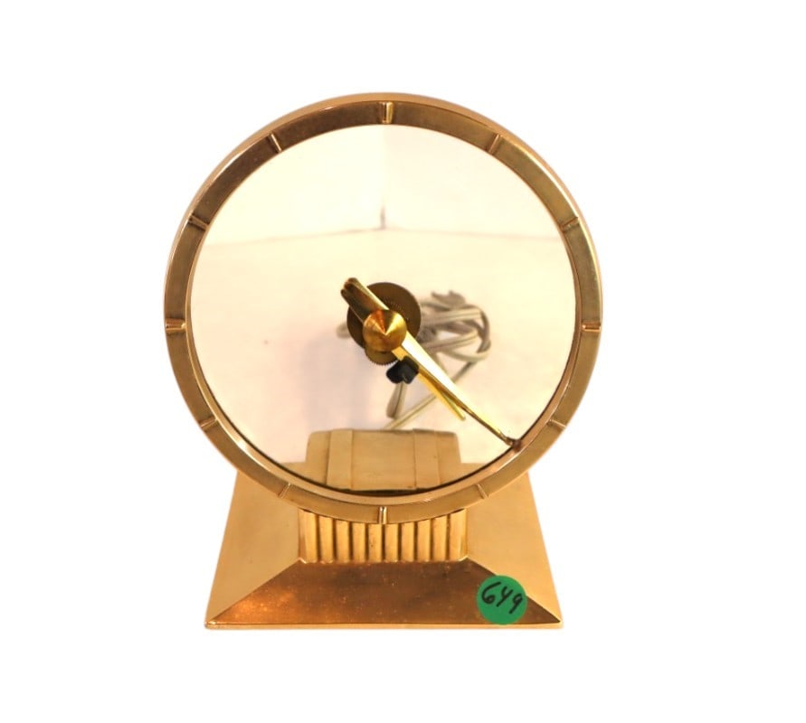 Vintage Haddon Sun Gold'n Hour mystery brass and glass clock (1 of 6)