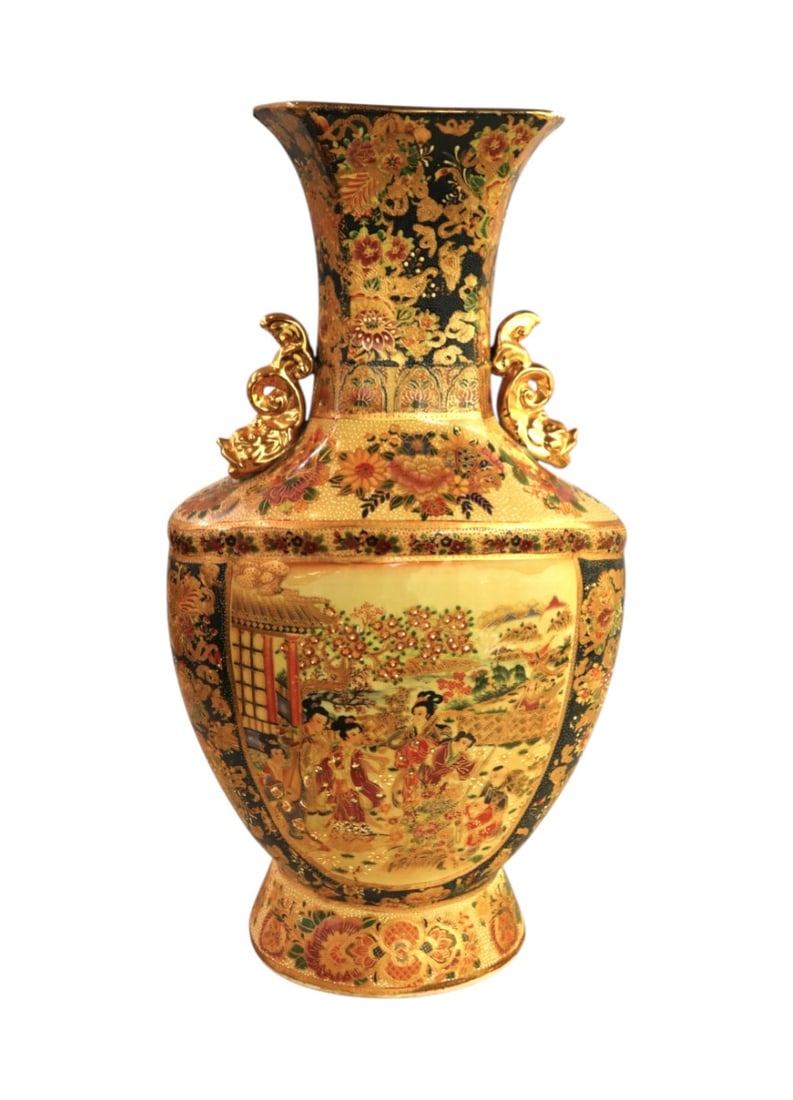 Beautiful vintage Royal Satsuma Asian decorated large vase (1 of 6)