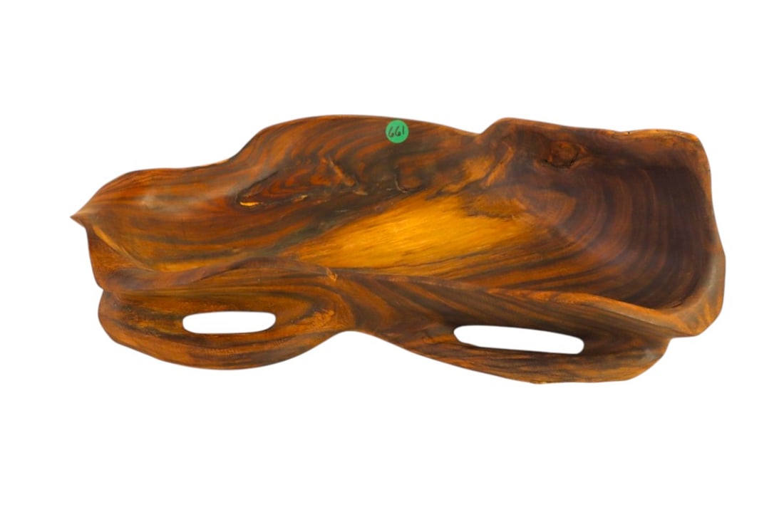 Burl black walnut mid century modern design center bowl (1 of 4)