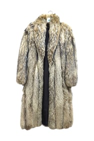 Beautiful long racoon fur coat with made in Greece tag