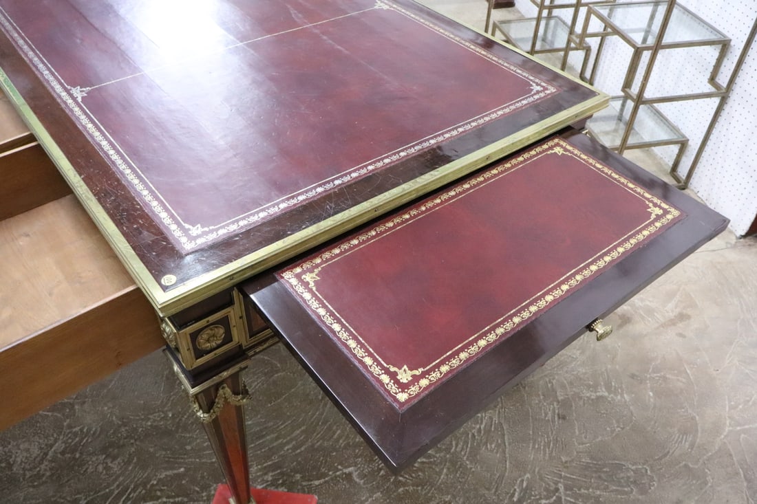 Fantastic antique French bureau plat desk with keys estimated ca.1890-1910 - 3