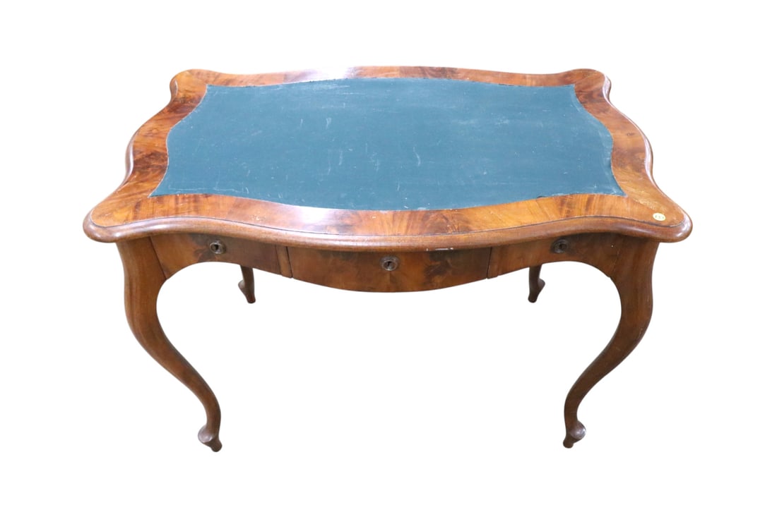 Antique burl mahogany felt top dressing table (1 of 6)