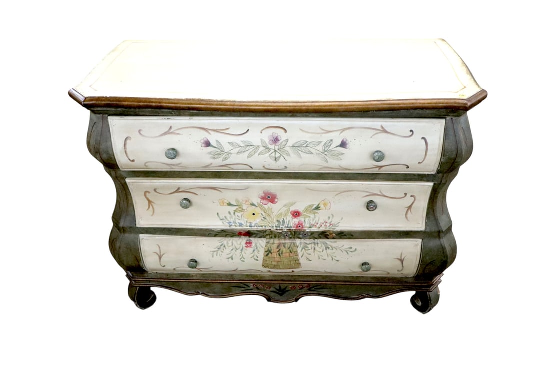 Paint decorated 3 drawer designer chest (1 of 6)