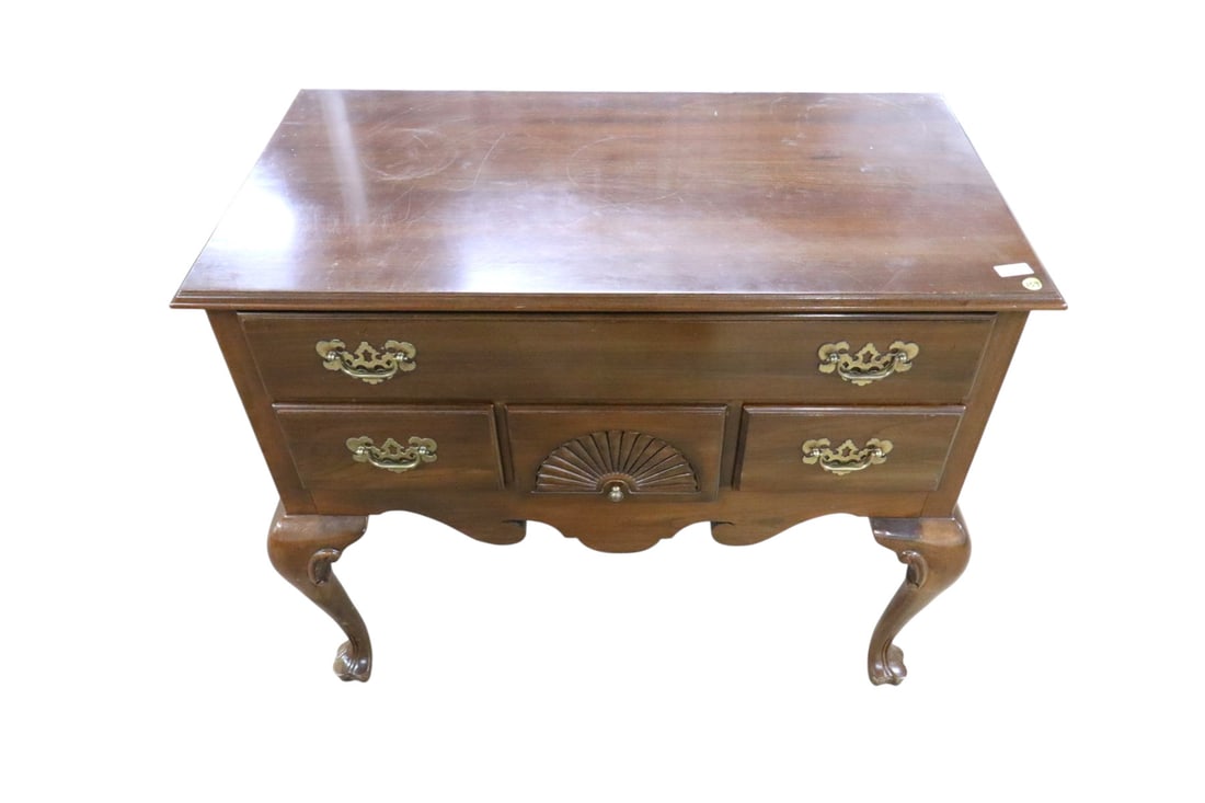 Vintage Ethan Allen shell carved Spanish QA low boy (1 of 5)