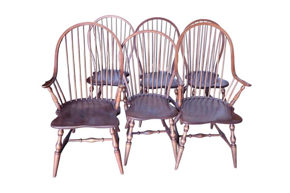 Set 6 windsor dining room country cherry chairs (1 of 7)