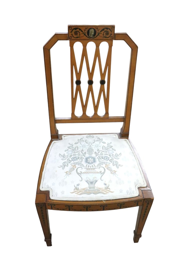 Antique Adams paint decorated style side chair (1 of 5)