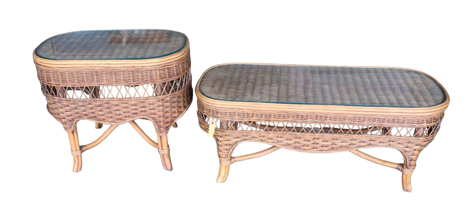 Braxton & Culler 2pc wicker GT coffee & side table set (1 of 3)